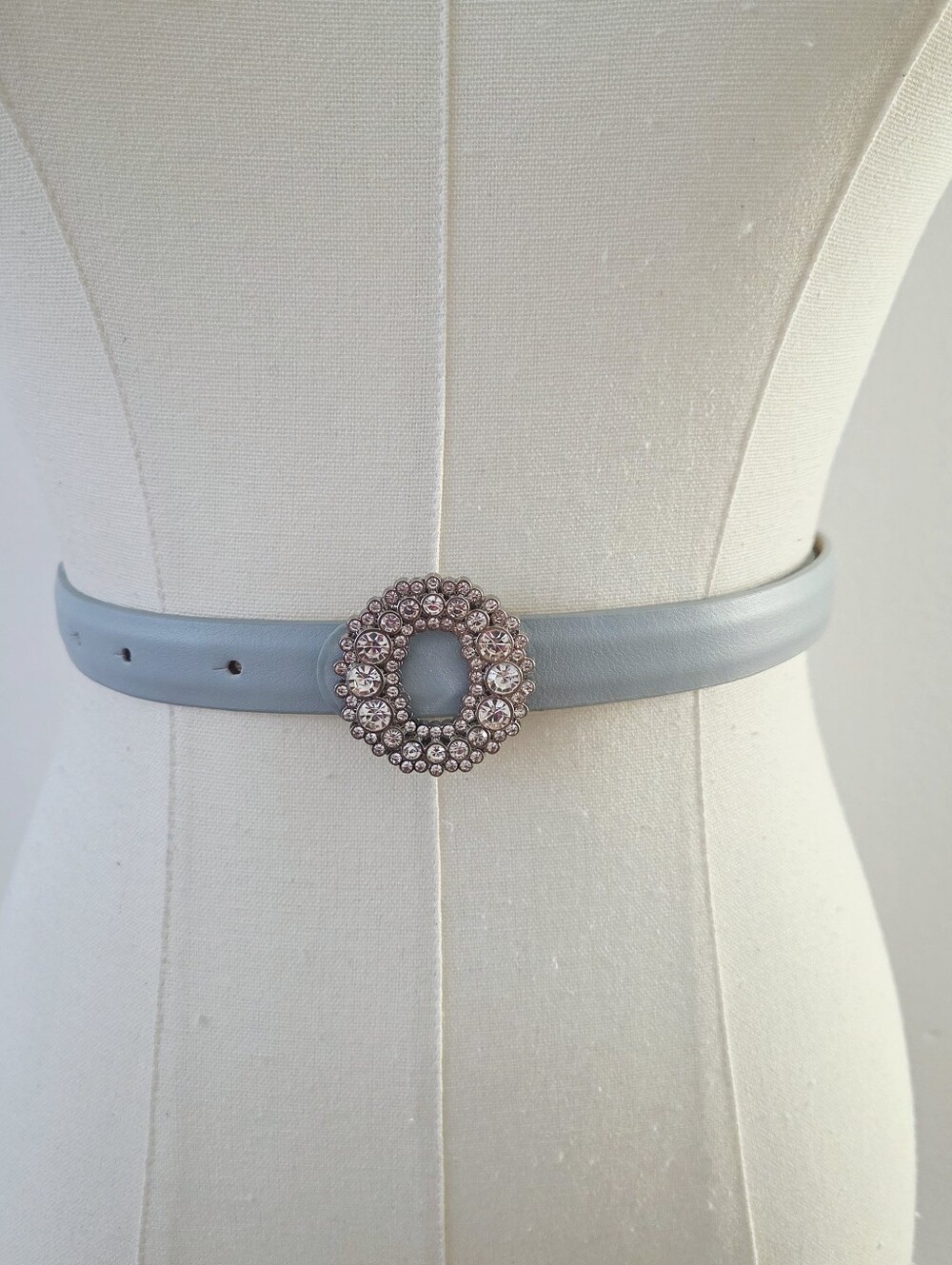 Baby Blue Belt With Rhinestone Buckle - Picture 4 of 9